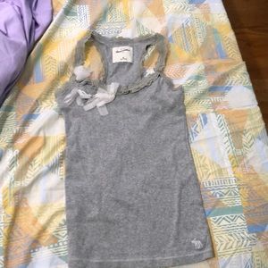 Grey Laced Cami With Ribbons